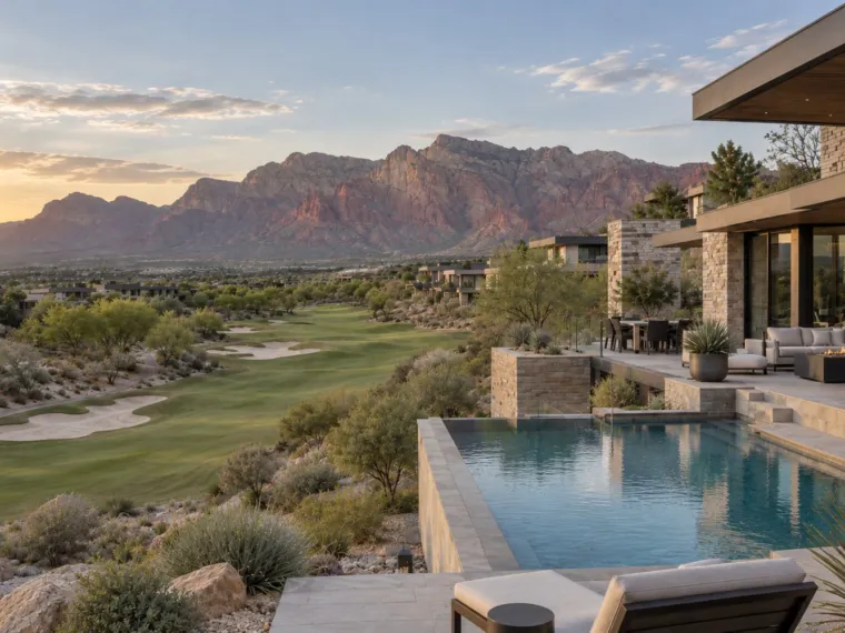 Golf course homes below Red Rock Canyon